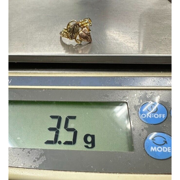 Estate 10K Gold Black Hills Leaves Grapes Ring Size 7.5 / 3.9g RI-160 - Picture 4 of 5